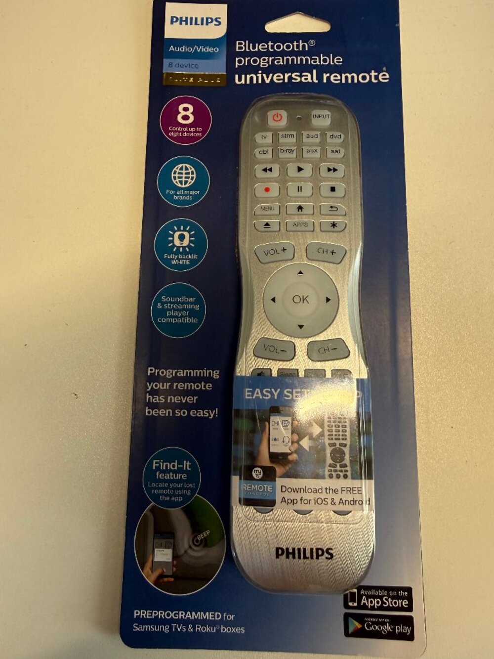 New Sealed Philips Bluetooth Programmable Universal Remote